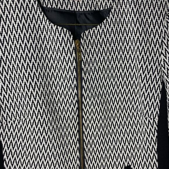 Calvin Klein Zippered Front Blazer Size 6P Black & White Tailored Petite - Picture 4 of 14